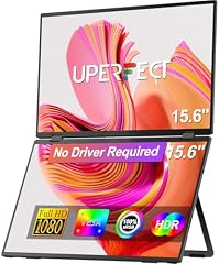 Uperfect Dual Portable Monitor (15.6-Zoll, 1080P, 100% sRGB, 90°/180° Rotation, Vesa, kein Treiber erforderlich)