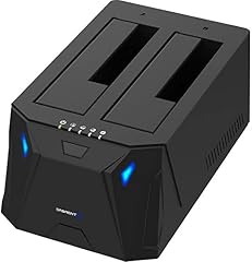 Sabrent USB 3.0 zu Sata I/ II/ III Dual Bay externe Festplatte Dockingstation für 2,5 oder 3.5-Zoll HDD, SSD mit Festplattenkopierer, Klon Funktion [Unterstützt 10 TB]