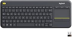 Logitech K400 Plus Kabellose Touch-TV-Tastatur mit integriertem Touchpad, Htpc-Tastatur f�r mit dem Fernseher verbundene PCs, Windows, Android, Chrome OS, Laptop, Qwertz-Layout