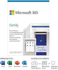 Microsoft 365 Family | 6 Nutzer | Mehrere PCs/Macs, Tablets und mobile Ger�te | 1 Jahresabonnement | Box
