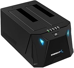 Sabrent USB Typ-C Sata 2.5-Zoll & 3.5-Zoll Dual Bay Festplatten-Dockingstation | Offline-Klonen | Bis zu 5 Gbit/ s | Werkzeuglose Installation  `