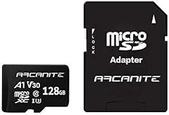 Arcanite 128 GB microSdxc-Speicherkarte mit Adapter - UHS-I U3, A1, V30, 4K, C10, microSD, Lesegeschwindigkeiten bis zu 90 MB/s