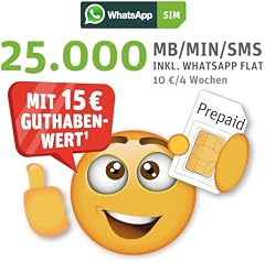 WhatsApp Sim von E-Plus: Prepaid Karte passend für jedes Handy, dazu 1000 MB für WhatsApp jeden Monat frei