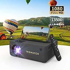 Mini Beamer Wlan Bluetooth - Wewatch V10 Pro WiFi Beamer 13500 Lumen, LED Video Beamer 260? Unterstützt 1080p Full HD Mini Projektor, Kompatibel mit PS4, TV Stick, Laptop, iOS, Android