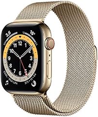 Apple Watch Series 6 (GPS + Cellular, 44 mm) Edelstahlgeh�use Gold, Milanaise Armband Gold
