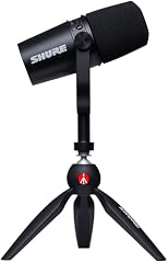 Shure MV7 USB-Mikrofon mit Tripod für Podcasts, Recording, Streaming und Gaming, integrierter Kopfhörerausgang, dynamisches USB/ XLR-Mikrofon in Ganzmetallkonstruktion, Voice Isolation Technologie