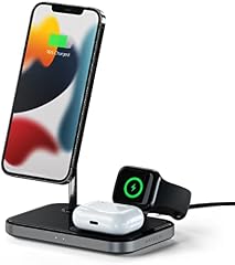 Satechi 3-in-1 magnetischer kabelloser Ladeständer ? Kompatibel mit iPhone 14 Pro Max/14 Pro/14/14 Plus, 13 Pro Max/13 Pro/13 Mini/13, Apple Watch Ultra & Series 8/7/SE/6/5/4/3/2/1, AirPods Pro 2/1