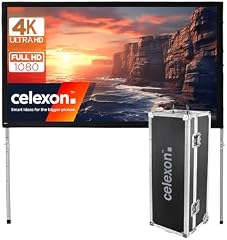 celexon Mobil Expert Frontprojektion Falt-Rahmen-Leinwand 110-Zoll | 244x137 cm 16:9 | transportable 4K, Full-HD Projektionsfläche mit Standgerüst für Ihren Outdoor- & Heimkino-Beamer | inkl. Roll-Koffer