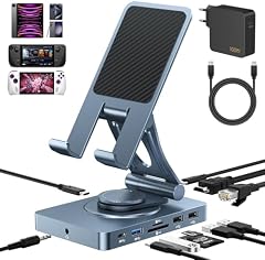 Newq USB-C Hub 11-in-1 inkl. 100W Netzteil & faltbarem Ständer: 4K HDMI@60Hz, 3X USB-A/ C, SD/ TF, LAN für iPad Pro/ MacBook/ Steam Deck