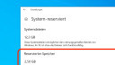 Microsoft, Windows 10, Windows, Reservierter Speicher
