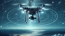 Navigation, Drohne, Gps, Sterne, Fernsteuerung, Sternenhimmel, Zukunftstechnologie, Quadcopter, Luftaufnahme, Kamera-Drohne, Luftraum�berwachung, Drohnentechnologie, Nachtflug, Nachtaufnahme, Sci-Fi-Atmosph�re, Drohnenfotografie