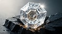 Technologie, Futuristisch, Luxus, 3D-Rendering, Diamant, Geometrie, Edelstein, Gestein, Kristall, Lichtbrechung, Mineralien, Schmuck, Facetten, Digital Art, �sthetik