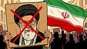 Protest, Iran, Illustration, Demonstration, Cartoon, Meinungsfreiheit, Menschenmenge, Stra�enszene, Rotes Kreuz, politische Karikatur, Plakat, Ali Chamenei, Regime, Politischer Widerstand, Regimekritik, Iran-Proteste, iranische Flagge, Anti-Regierungs-Bewegung, Protest-Symbol
