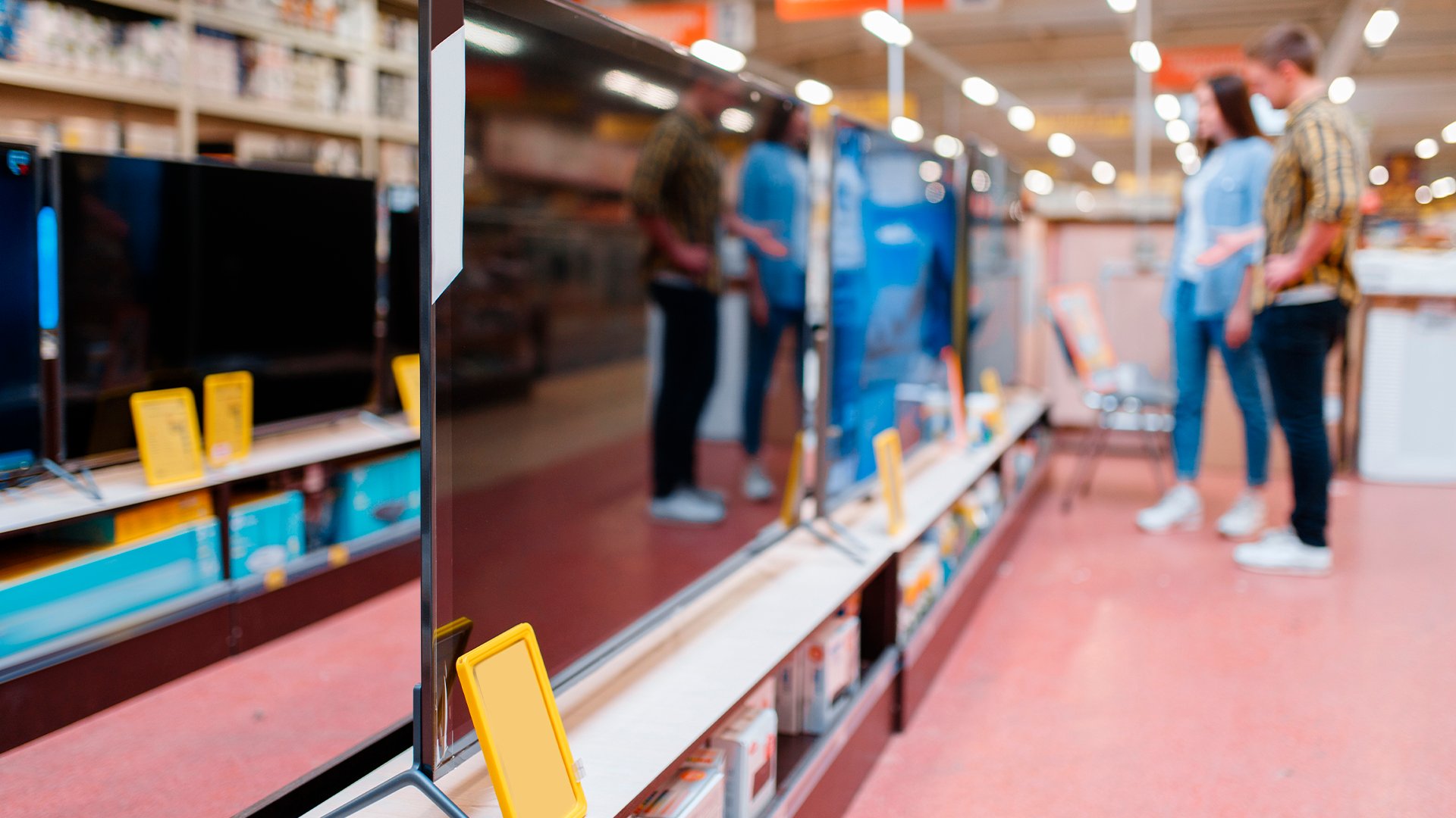 Tv, Fernseher, shopping, 4K, Handel, Verkauf, Geschäft, Store, Laden, Smart TV, Einzelhandel, Einkaufen, Shoppen, Stationäre Geschäfte, Elektronikhändler, Ladengeschäft, Kunde, Elektronik Markt