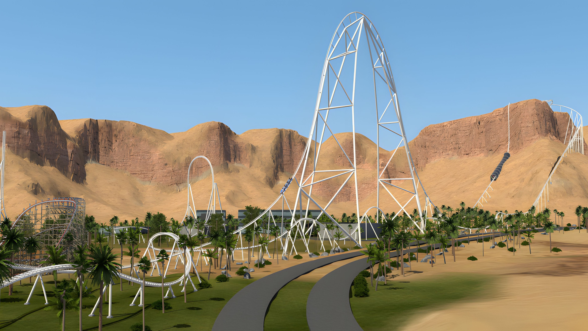 Achterbahn, Vergnügungspark, Rollercoaster, Six Flags Qiddiya, Falcons Flight