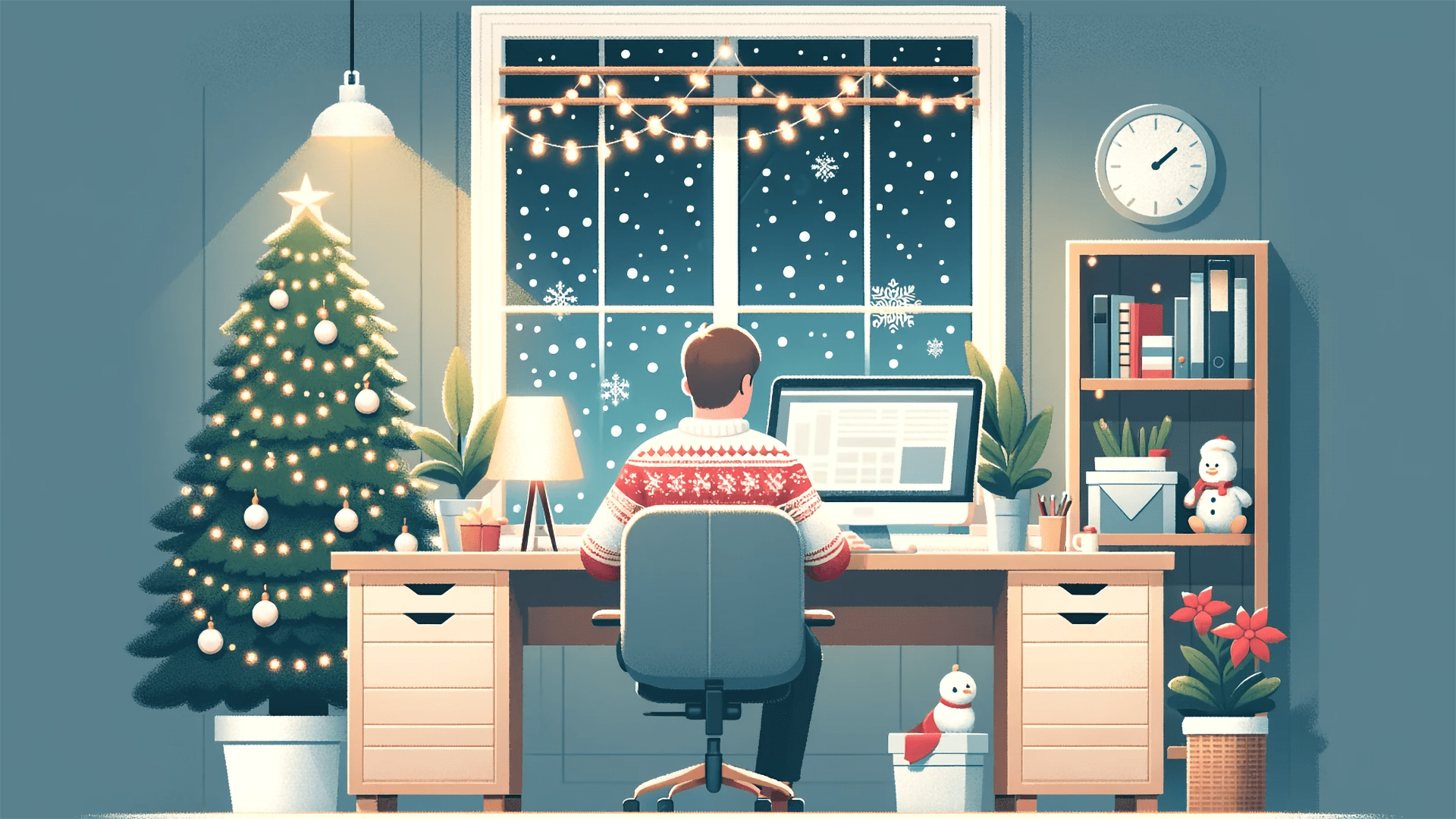Mitarbeiter, Weihnachten, Büro, Arbeit, Arbeitsplatz, Homeoffice, Schreibtisch, Home Office, Heimarbeit, Arbeiten, Workplace, Winter, Home-Office, Work