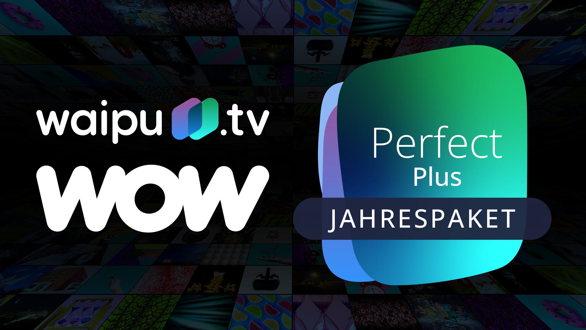 Streaming, Schnäppchen, Rabattaktion, Deals, sale, Tv, Fernsehen, Videoplattform, Serie, Angebote, Sonderangebote, Serien, Film, Filme, Videostreaming, Streamingportal, Sky, Wow, Streamingdienst, Waipu.tv, waipu, Jahrespaket, Perfect Plus, TV-Streaming