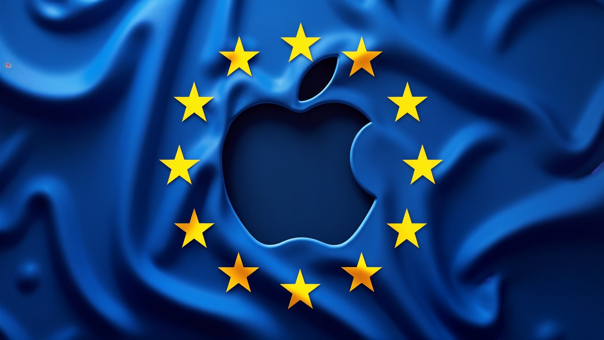 Apple, Logo, Datenschutz, Eu, Europa, Verbraucherschutz, Europäische Union, Flagge, Wettbewerbsrecht, Apple Logo, Technologieunternehmen, Digital Markets Act, EU-Flagge, Europaflagge, Marktmacht, Digital Services Act, Tech-Giganten, Digitalwirtschaft, Technologieregulierung, Technologiepolitik, Digitaler Binnenmarkt