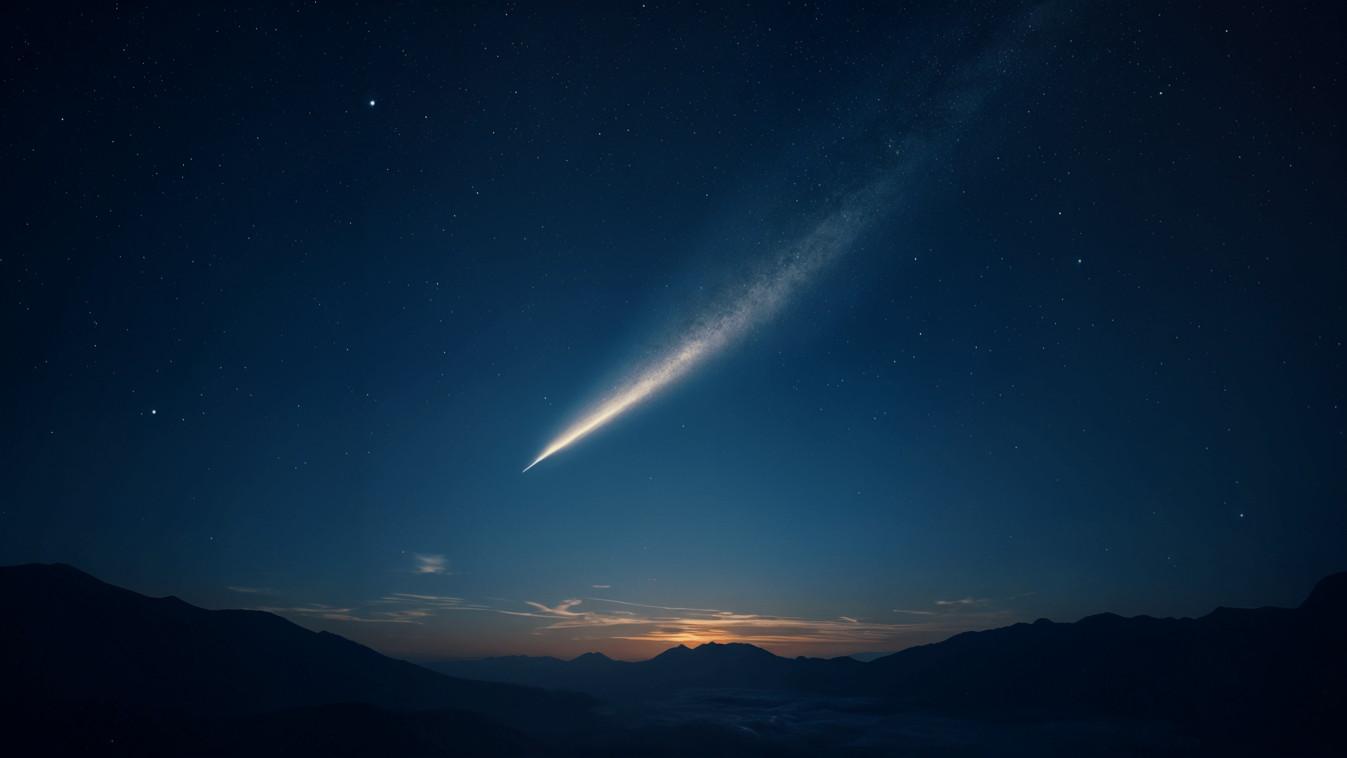 Weltraum, Astronomie, Nachthimmel, Sternenhimmel, Atmosphäre, Himmelskörper, Komet, Meteorit, Astrofotografie, Dämmerung, Naturphänomen, Berglandschaft, Sternschnuppe, Lichtspur