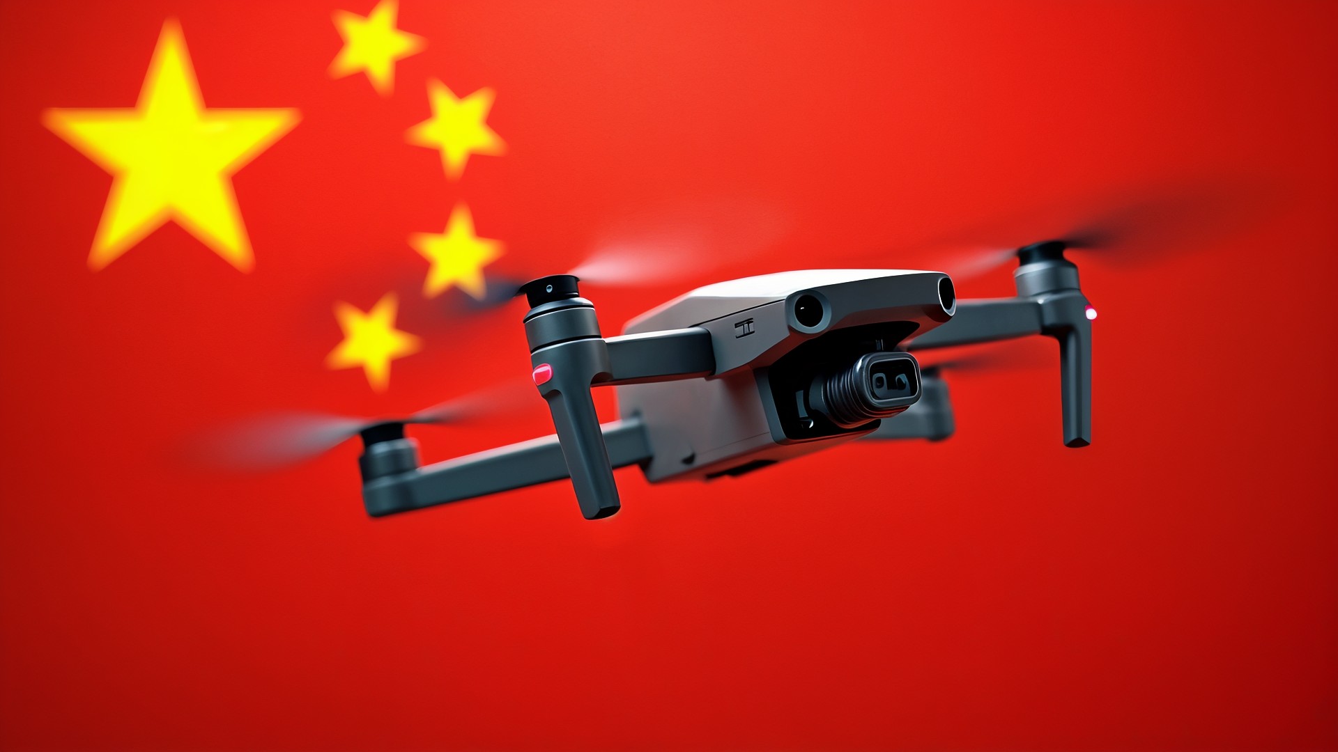 China, Drohne, Flagge, DJI, Drone, DJI Mavic Air 2