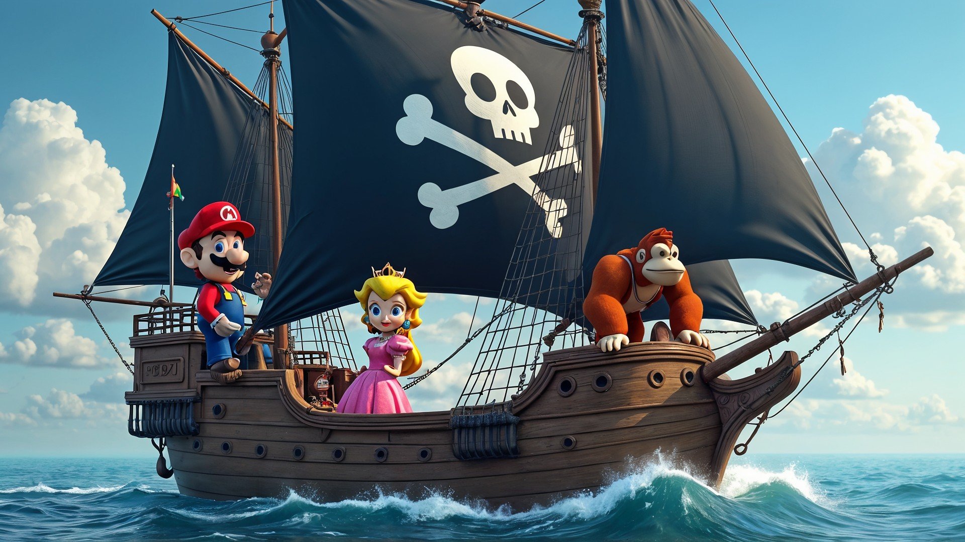 Nintendo, Piraterie, Super Mario, Super Mario Bros., Schiff, Raubkopie, Videospielcharakter, Piratenflagge