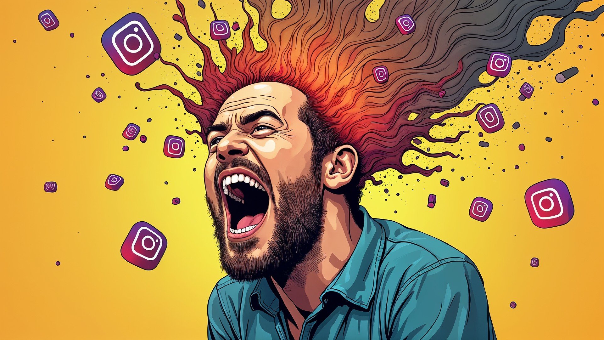 App, Social Network, soziales Netzwerk, Social Media, Meta, Instagram, Explosion, Gewalt, Hass, Hate Speech