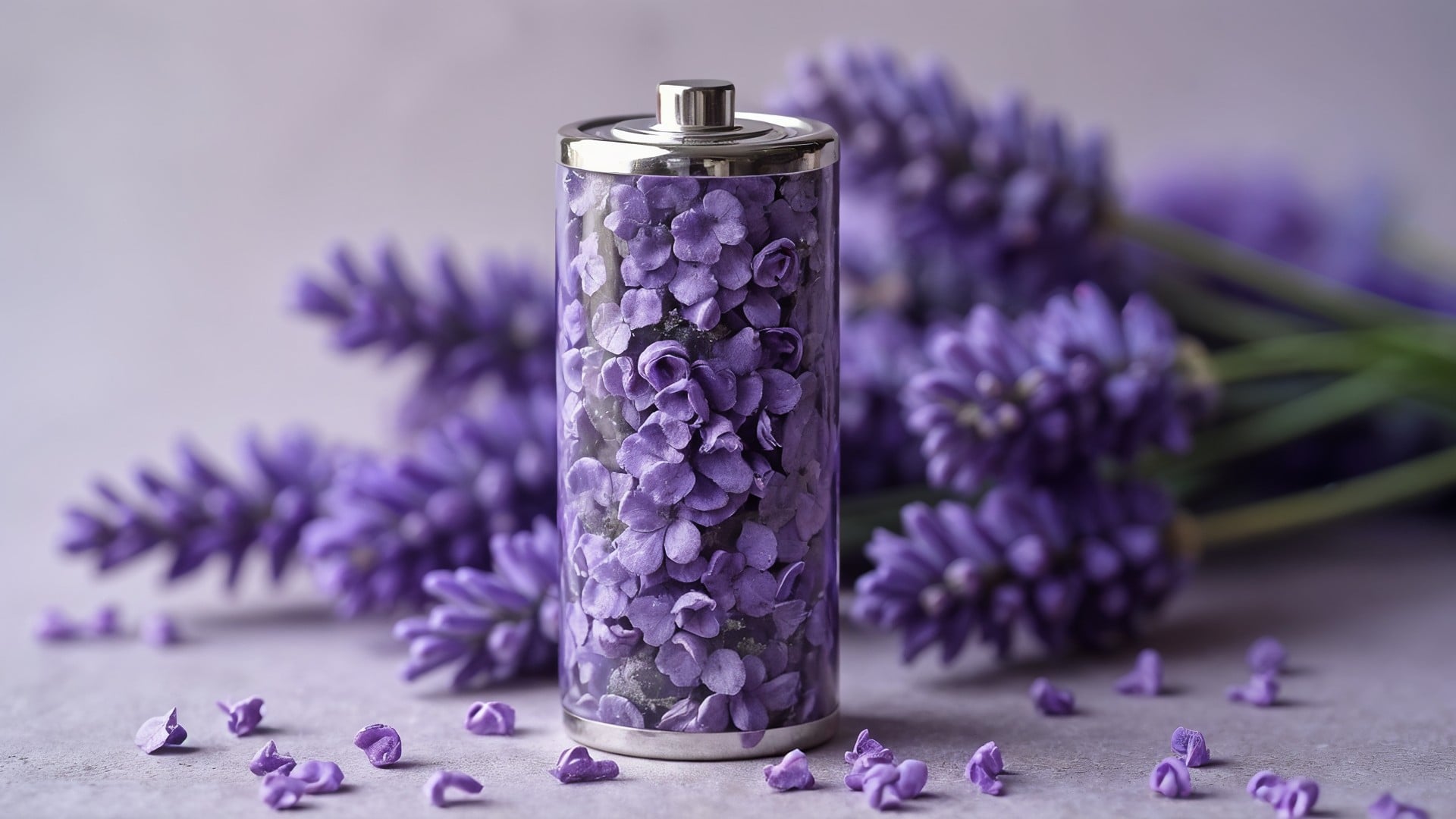 Akku, Batterie, Stromversorgung, Natur, Blüte, Lavendel