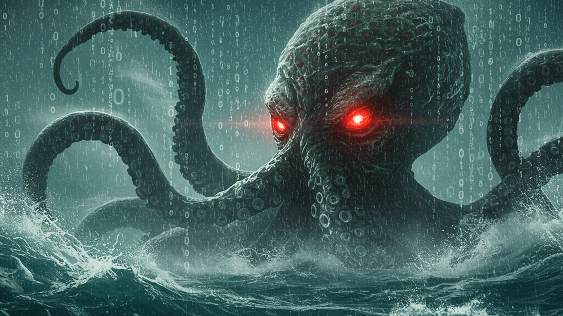 Daten, überwachung, Böse, Krake, Datenkrake, Oktopus