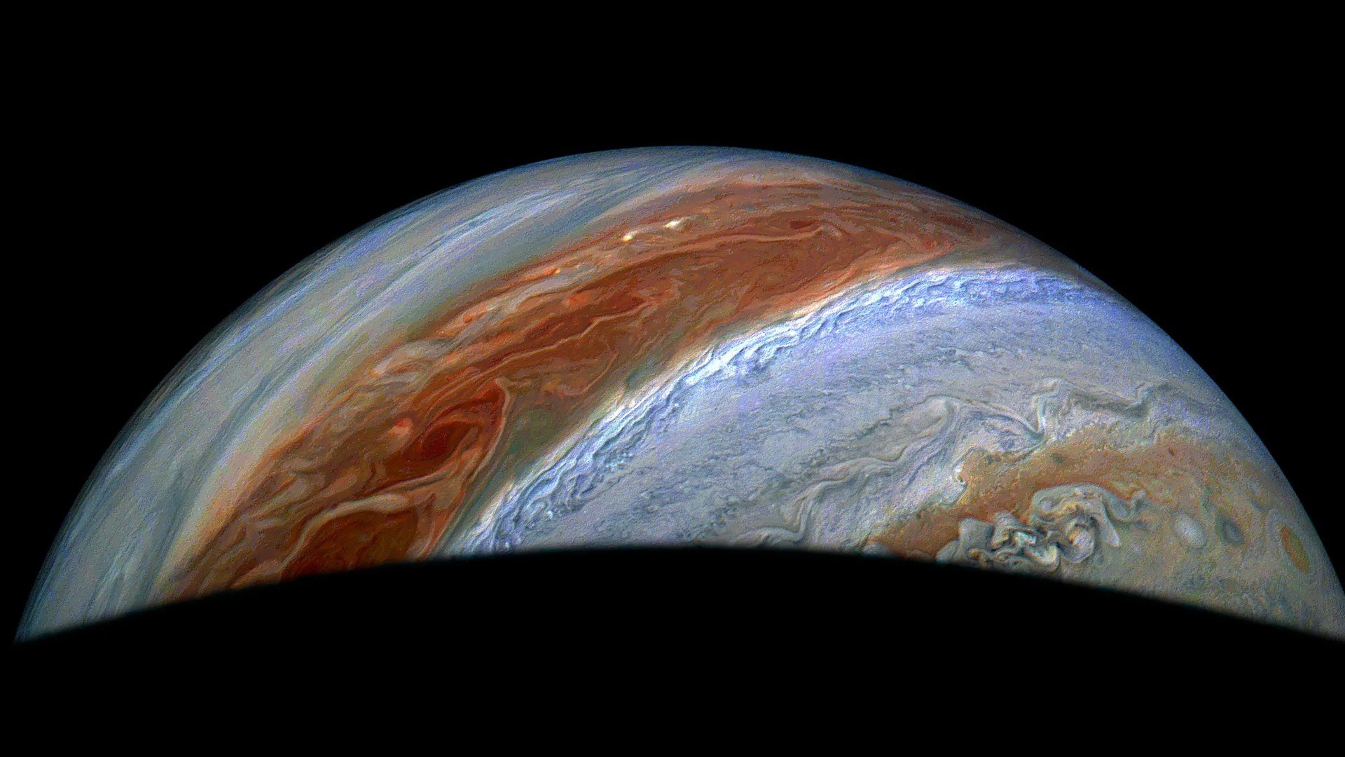Weltraum, Raumfahrt, Nasa, Astronomie, Planet, Sonnensystem, Astrophysik, Jupiter, Atmosphäre, Planetenforschung, Juno, Großer Roter Fleck, Gasriese, Wolkenbänder, Juno-Mission, Planetenfotografie