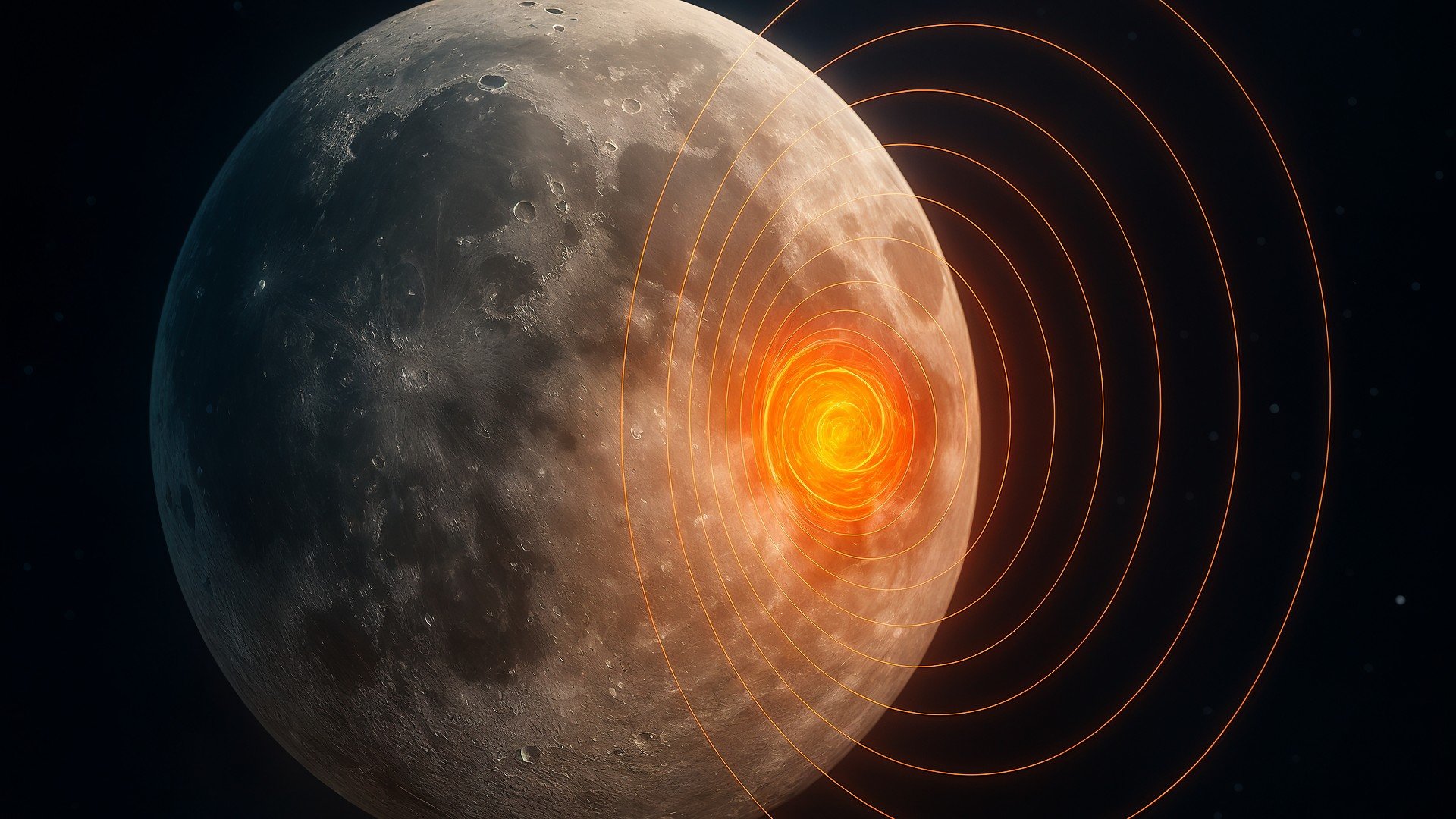 Weltraumforschung, Astrophysik, Magnet, Magnetfeld, Gravitationswellen, Rätsel, Weltraumtechnologie, Mondoberfläche, Magnetismus, magnetisch, Mondexploration, Mondkrater, Mondgeologie, Mondbeben, Asteroideneinschlag, seismische Aktivität, Mondkern, Planetenwissenschaft, Mondinneres, Lunare Seismologie