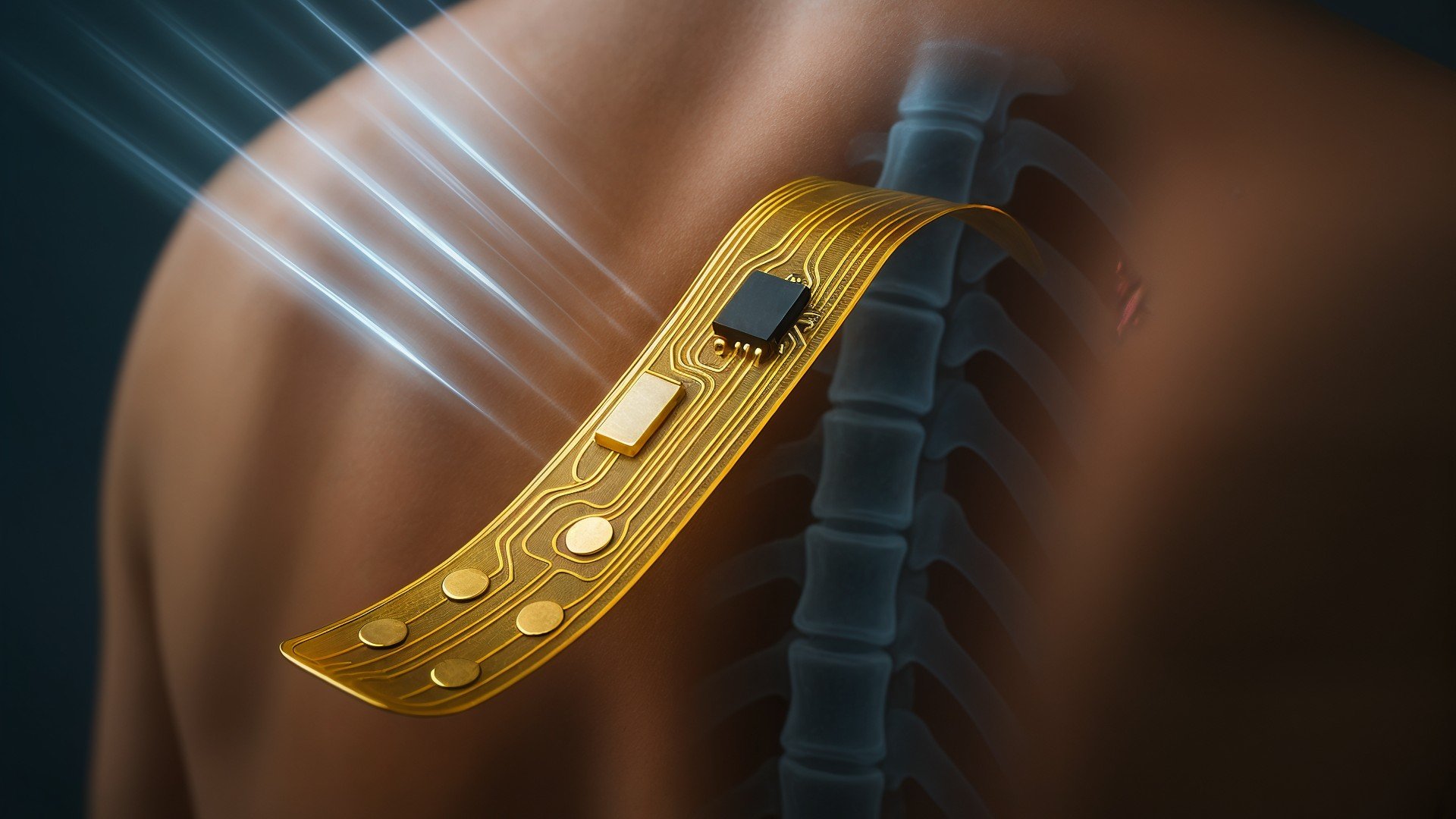 Zukunftstechnologie, Smart, Implantat, Medizintechnik, Mikrochip, Körperscanner, Schmerz, Gesundheitstechnologie, Bioelektronik, Biosensor, digitale Gesundheit, Schmerztherapie, Körperelektronik, Körperüberwachung, Smart Implant, Drahtlose Sensorik, Medizinische Überwachung, Körperchip