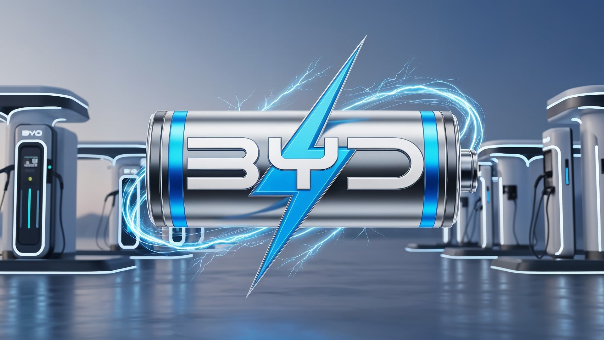 Logo, Auto, Elektroautos, Elektromobilität, Elektroauto, Laden, Zukunftstechnologie, Hightech, Technologieunternehmen, BYD, Blau, Stromkreis, Automobilhersteller, Energiekonzept, Blitzeffekt