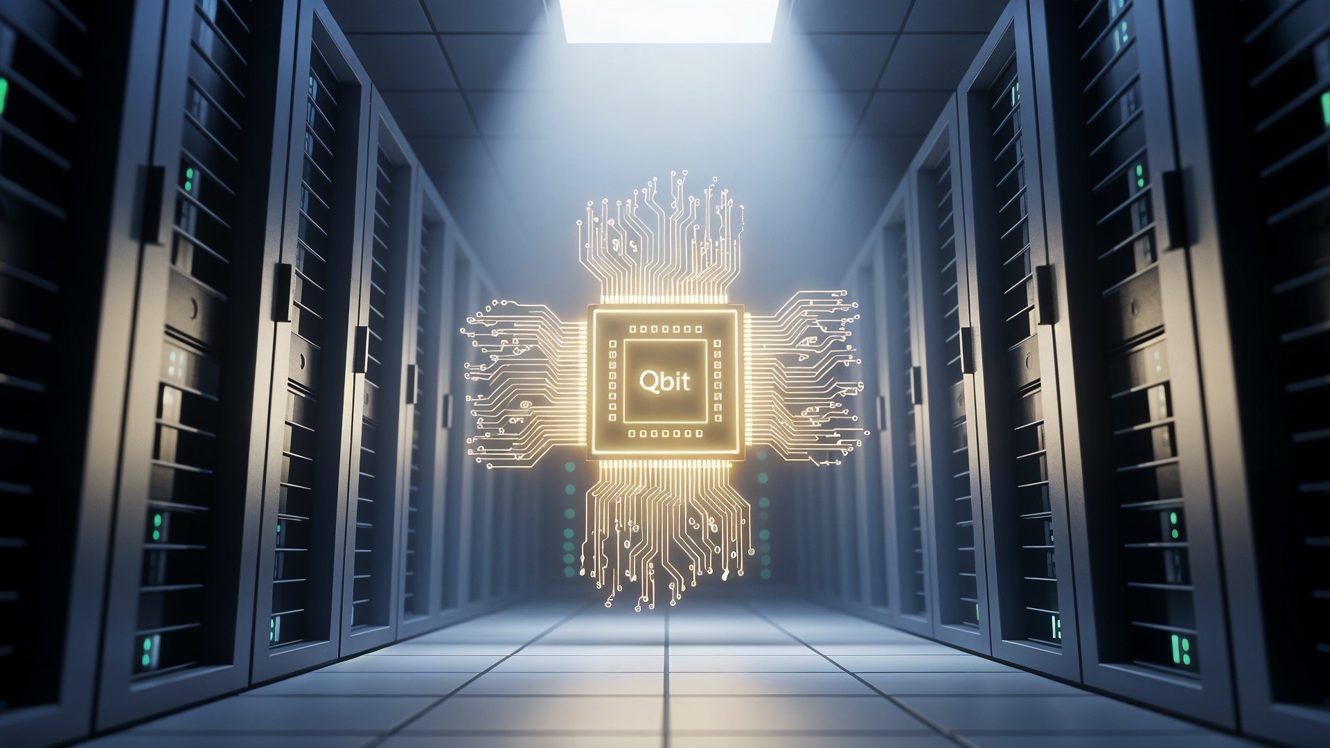 Künstliche Intelligenz, Netzwerk, Digitalisierung, Supercomputer, Datenzentrum, Zukunftstechnologie, Rechenzentrum, Quantencomputer, Datenverarbeitung, Datacenter, Quantentechnologie, Serverraum, Technologiefortschritt, Quanteninformatik, Hochleistungsrechner, Qbit, Prozessorchip