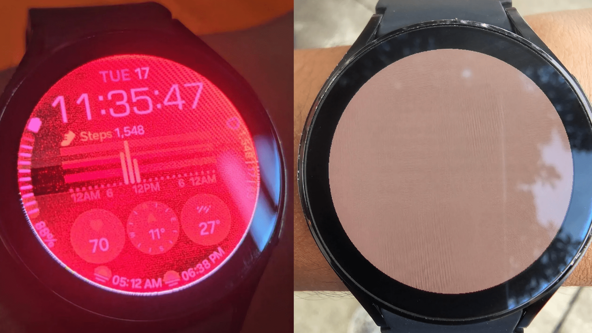 Display, Samsung Galaxy, smartwatch, Problem, defekt, kaputt, Samsung Galaxy Watch 4, Samsung Galaxy Watch4, Red Screen Of Death, RSOD