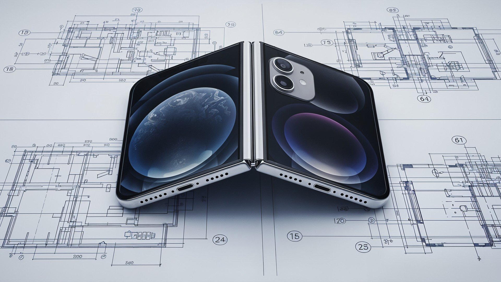 Apple, Iphone, faltbar, Faltbares Display, foldable, Faltbares Smartphone, Konzept, Falt-Smartphone, flexibles Display, Faltdisplay, Klapphandy, Foldable Display, Falt-Display, Mockup, Iphone Fold