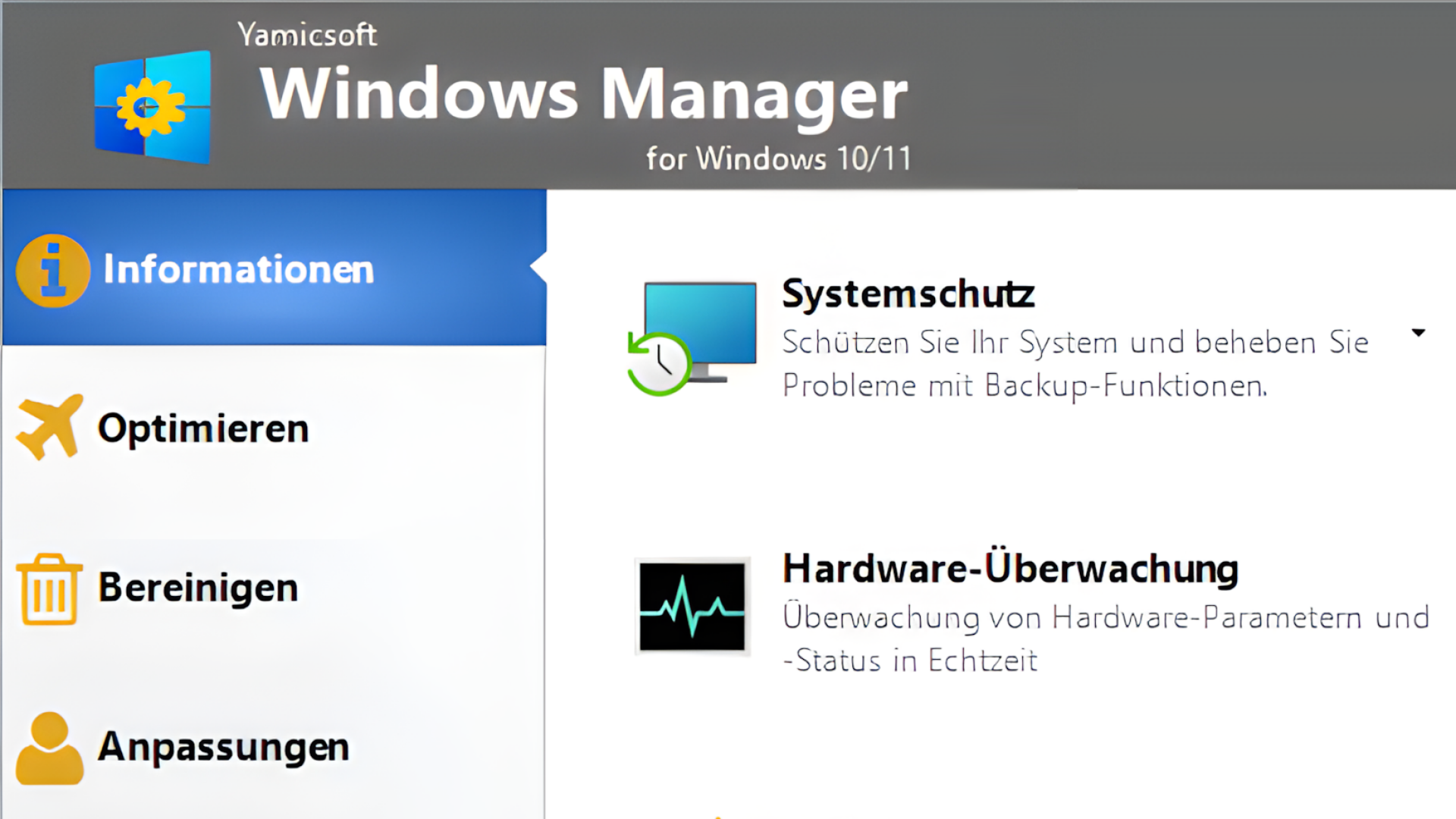 Windows, PC-Tuning, Windows Manager, Yamicsoft