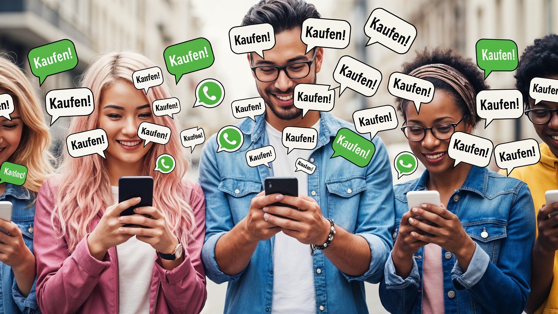 Werbung, whatsapp, Jugendliche, Konsumverhalten, Influencer-Marketing, Smartphone-Nutzung, Social-Media-Marketing, WhatsApp-Werbung, Digitale-Werbung, Mobile-Shopping, Peer-Pressure, Kaufaufforderung, Gruppendynamik, Online-Konsum, Messaging-Apps, Virale-Werbung, Digitaler-Alltag