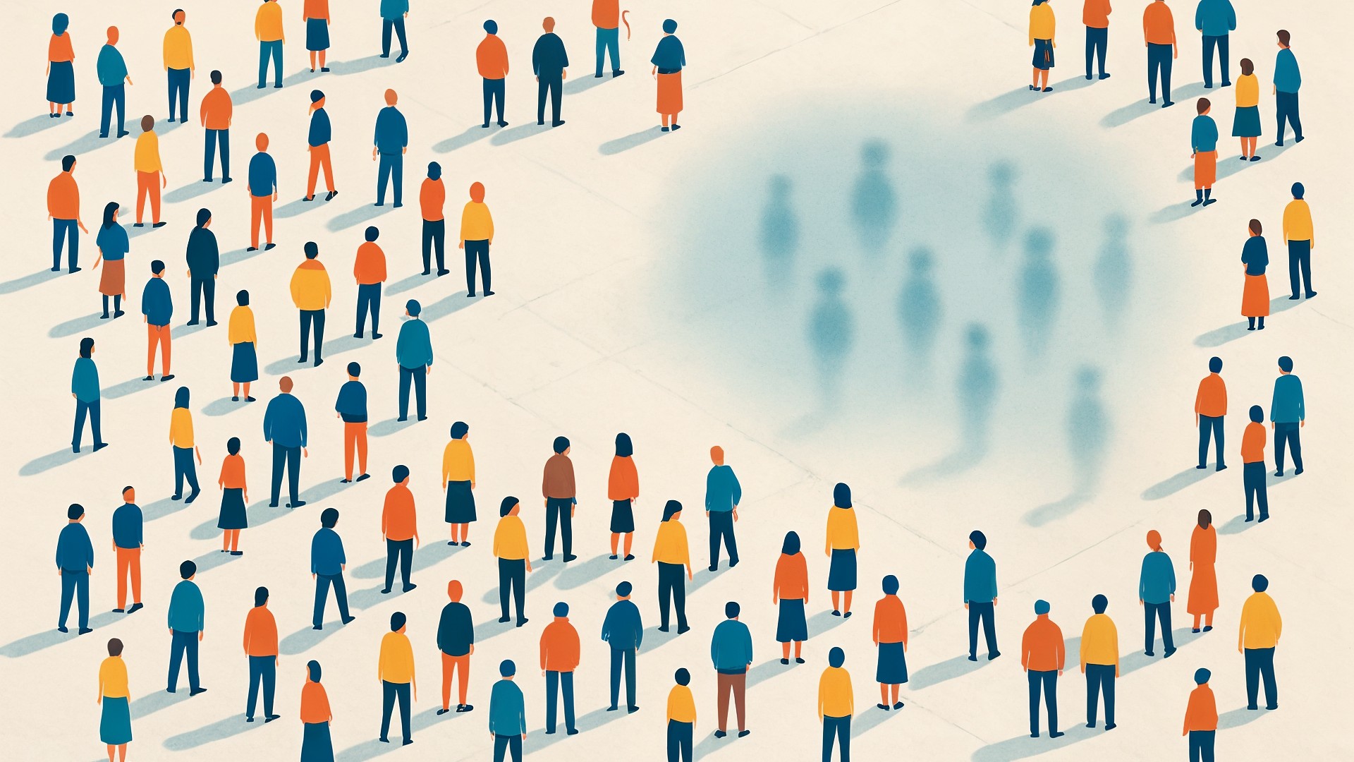 Statistik, Pandemie, Gesellschaft, Illustration, Menschenmenge, Volkszählung, isolation, Diversität, Bevölkerung, Minimalismus, Silhouetten, Abstand, Soziologie, Soziale Distanz, Gruppenbildung, Individualität, Gemeinschaft, Konsensus