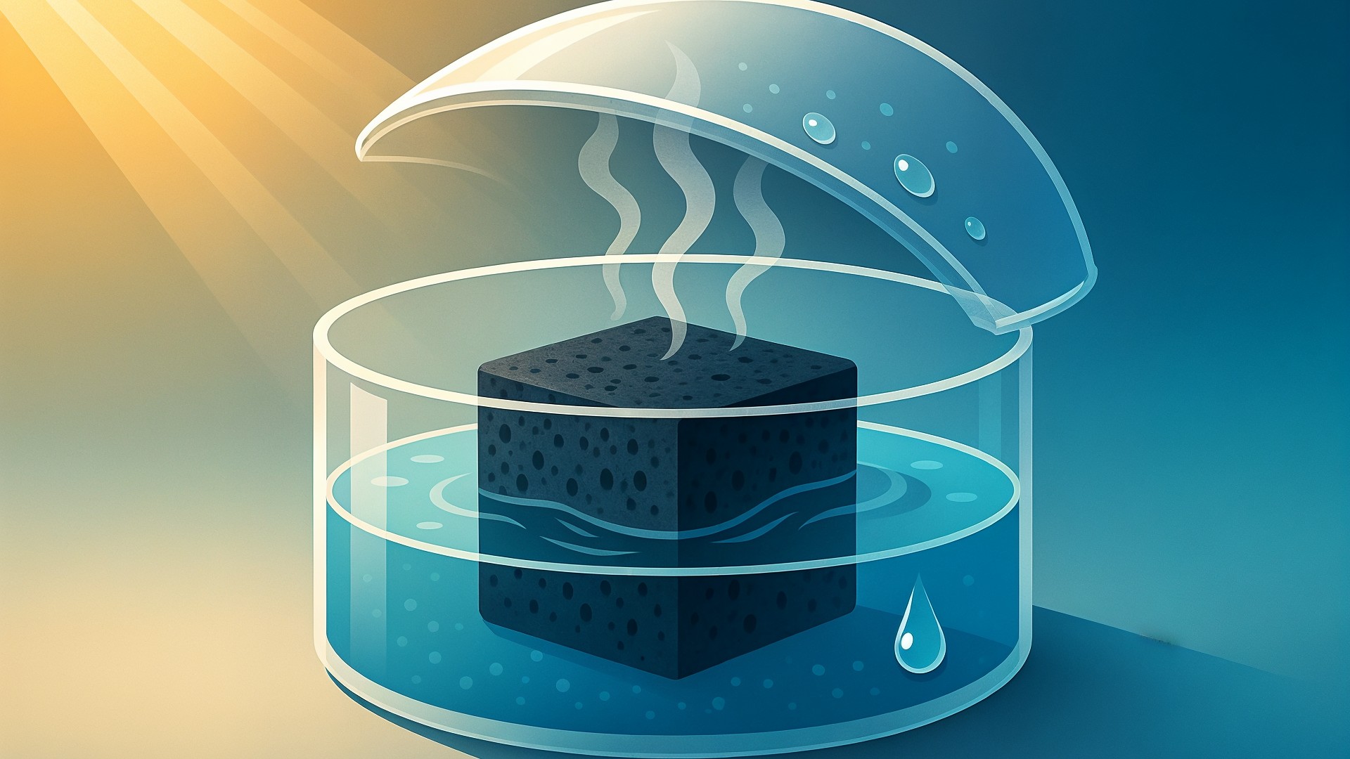 Wissenschaft, Energieeffizienz, Experiment, Illustration, Wasserdampf, Grafikdesign, Luftfeuchtigkeit, Thermodynamik, Umwelttechnologie, Kondensation, Meerwasserentsalzung, Verdunstung, Wasserkreislauf, Petrischale, Klimatechnik, Luftentfeuchter