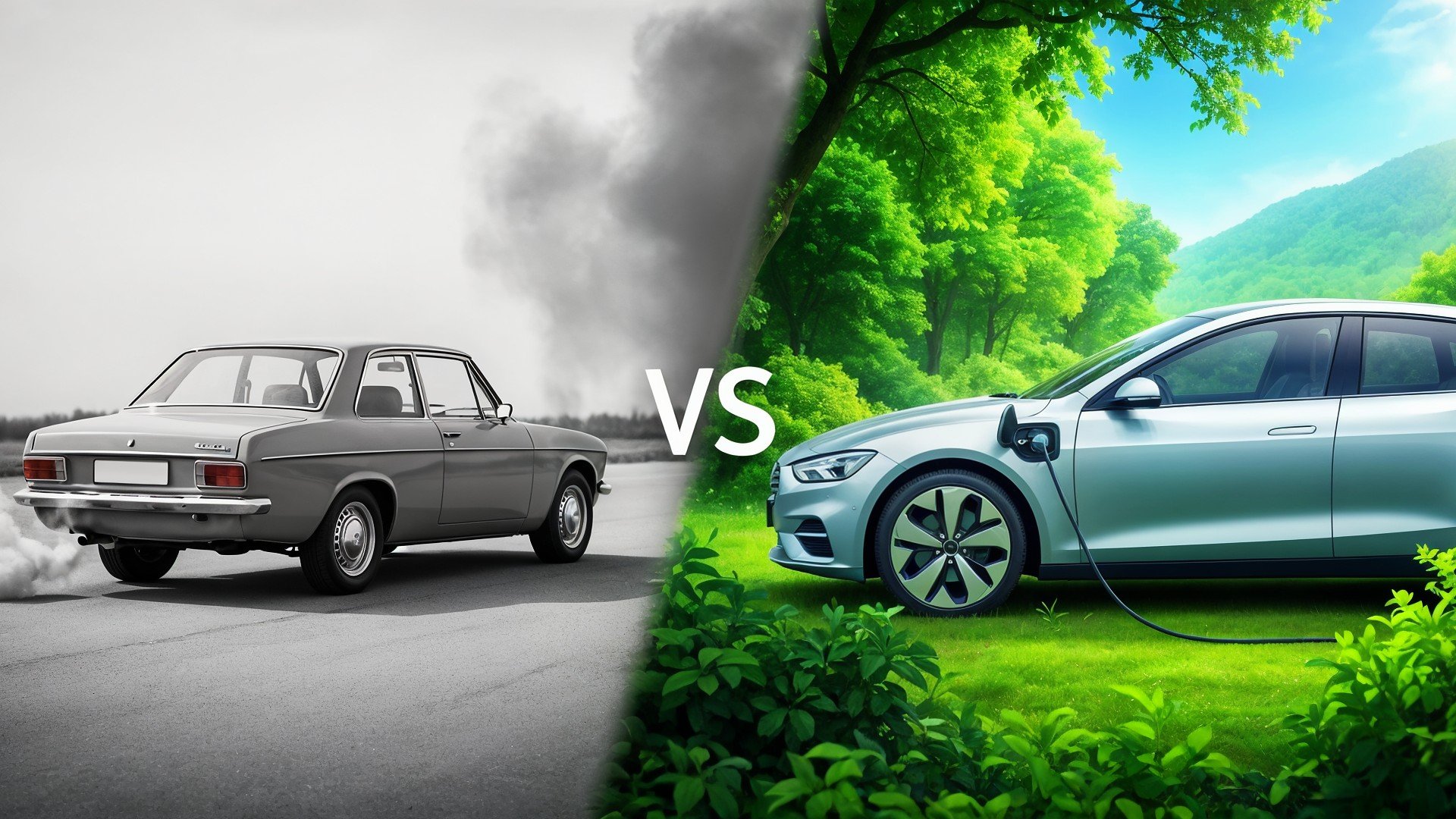 Auto, Elektroautos, Elektromobilität, Elektroauto, PKW, E-Auto, Energie, Stromversorgung, Energiewende, Laden, Klimawandel, EV, nachhaltigkeit, Automobilindustrie, E-Autos, Verbrenner, Kontrast, Umweltverschmutzung, Abgase, Emissionen, erneuerbare energie, Stromer, Verkehrswende, Grüne Technologie, Zukunft der Mobilität, Umweltfreundlichkeit, Oldtimer