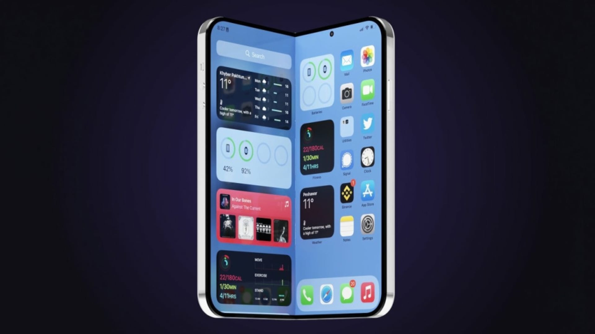 Apple, Faltbares Display, foldable, Faltbares Smartphone, Klapphandy, Mockup, Iphone Fold