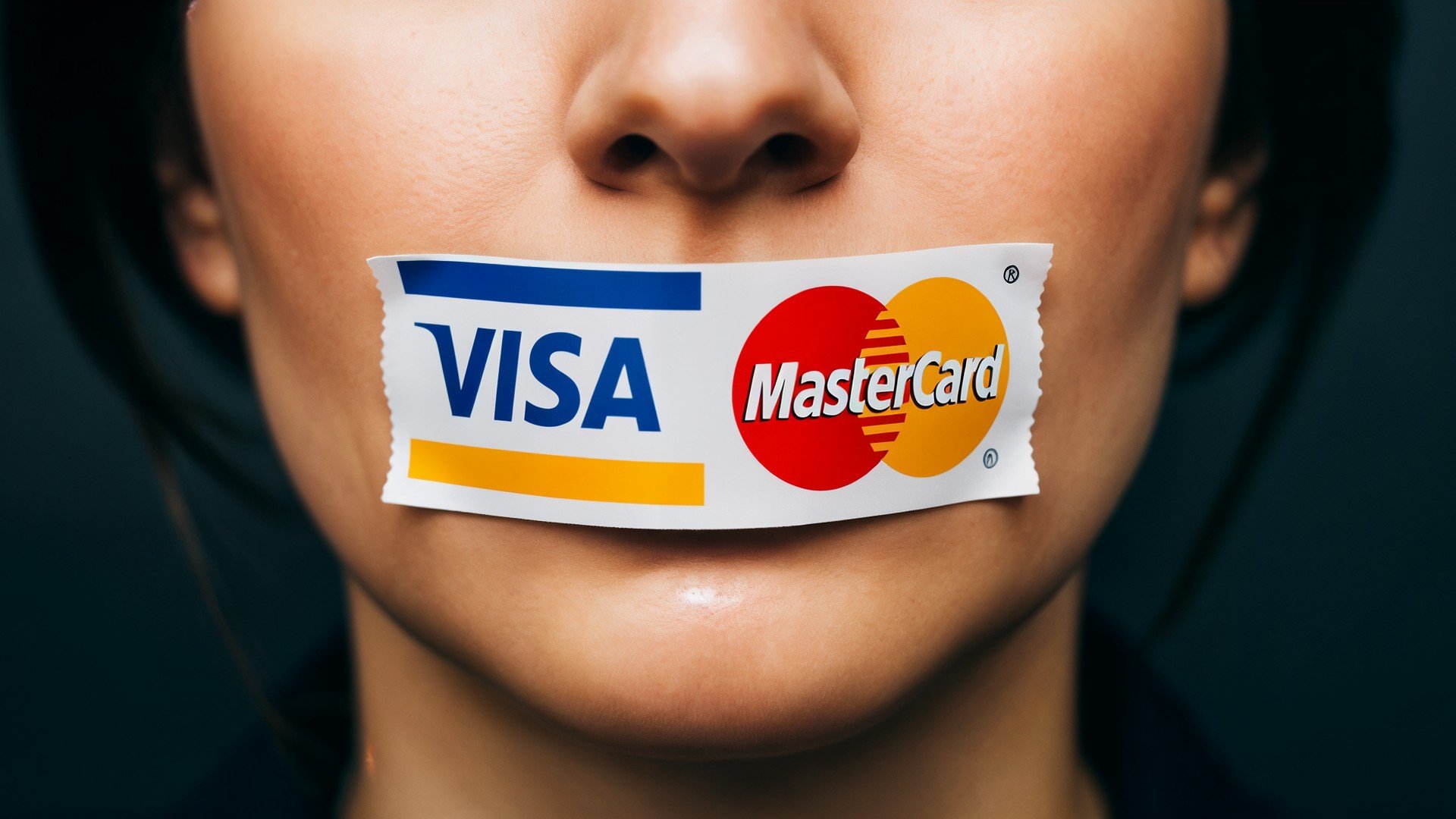 Zensur, Finanzen, Logos, Protest, Visa, Mastercard, Meinungsfreiheit, Kreditkarten, Zensurmaßnahmen, Gesellschaftskritik, Bankwesen, Konsumkritik, Mundknebel