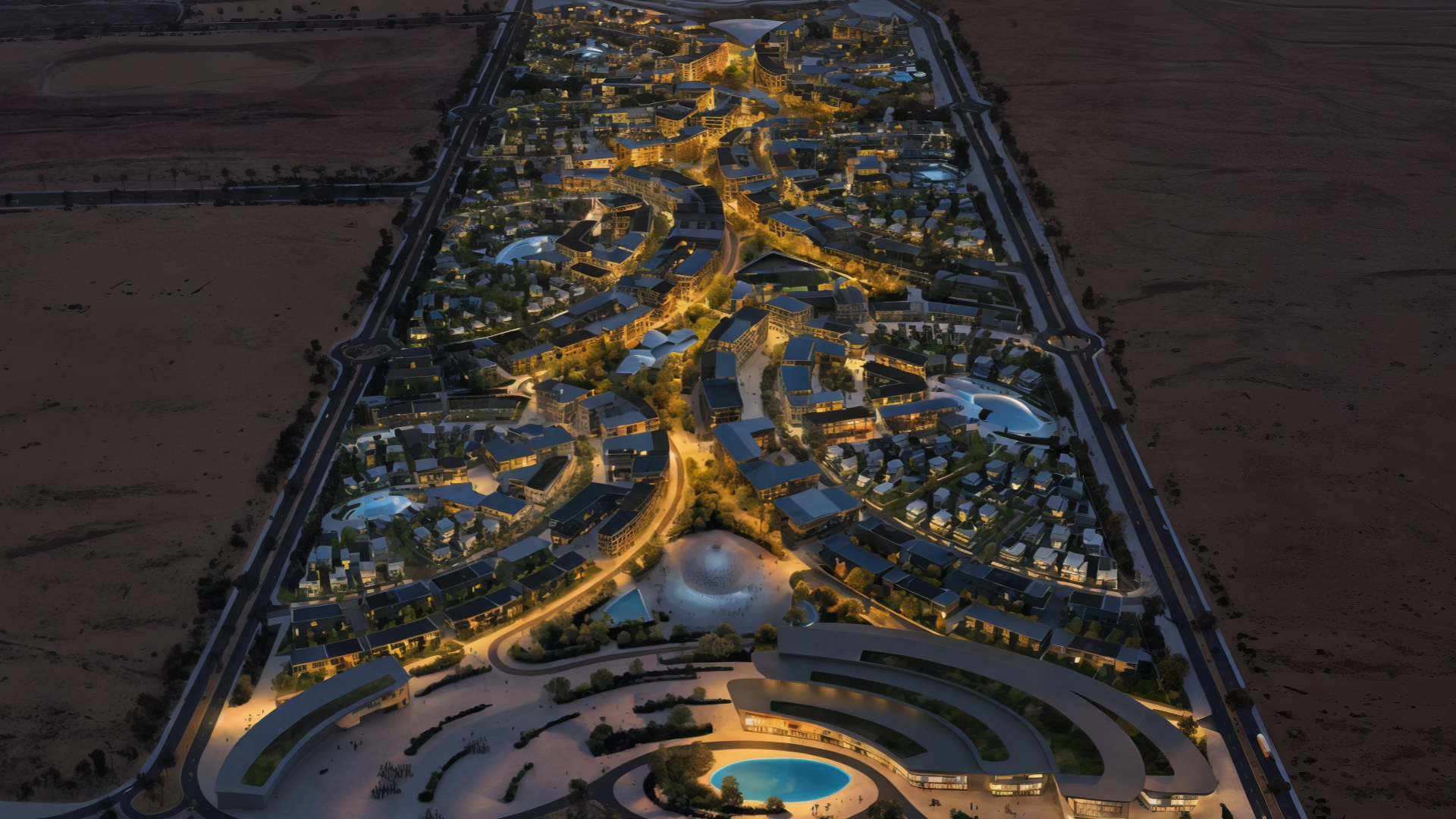 Wüste, Vereinigte Arabische Emirate, Bauprojekt, Wüstenstadt, Oase, Khalid Bin Sultan City