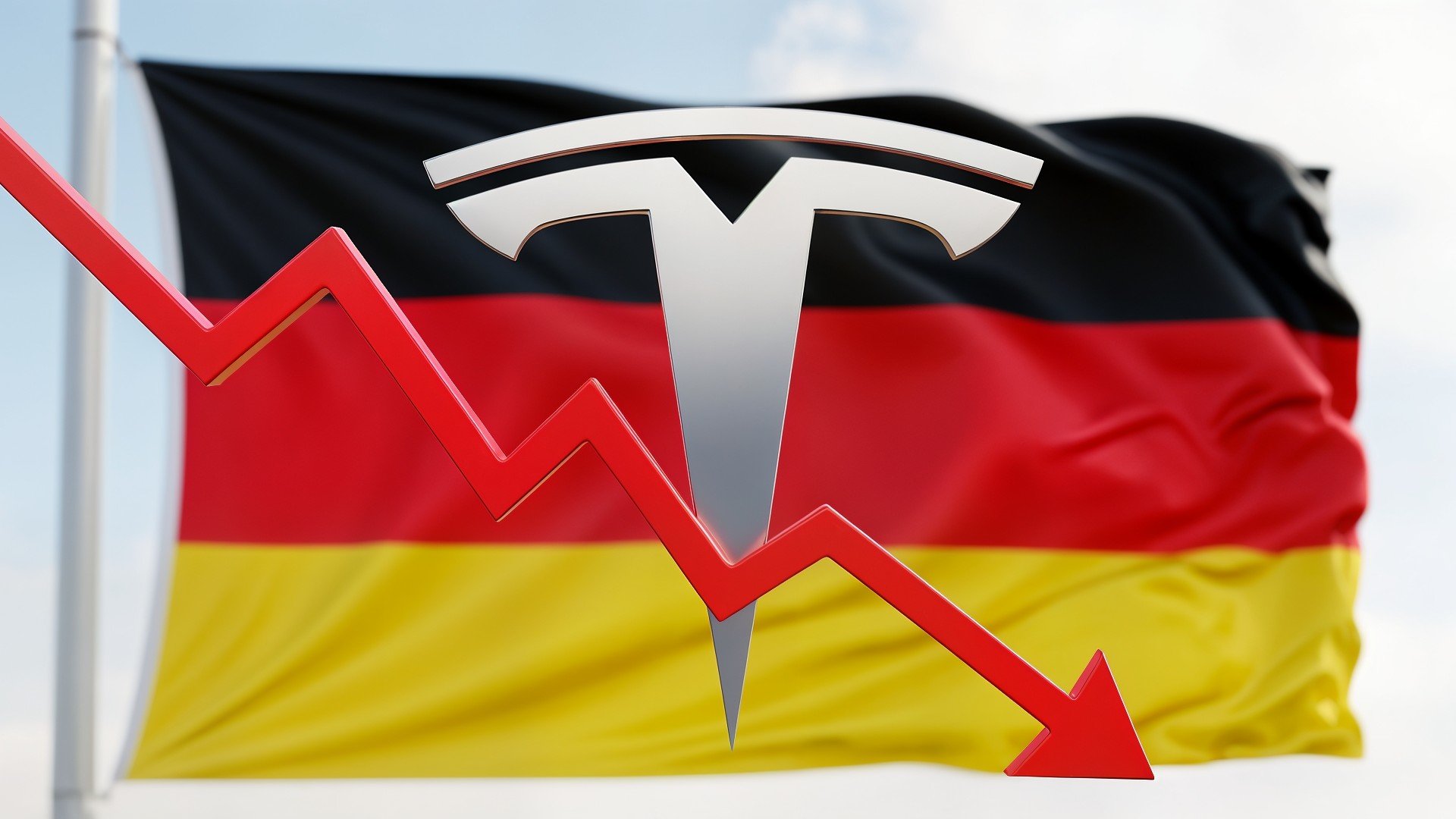 Deutschland, tesla, Elektroauto, Tesla Motors, Krise, Automobilindustrie, Technologieunternehmen, Wirtschaftskrise, Marktwert, Firmenlogo, Deutsche Flagge