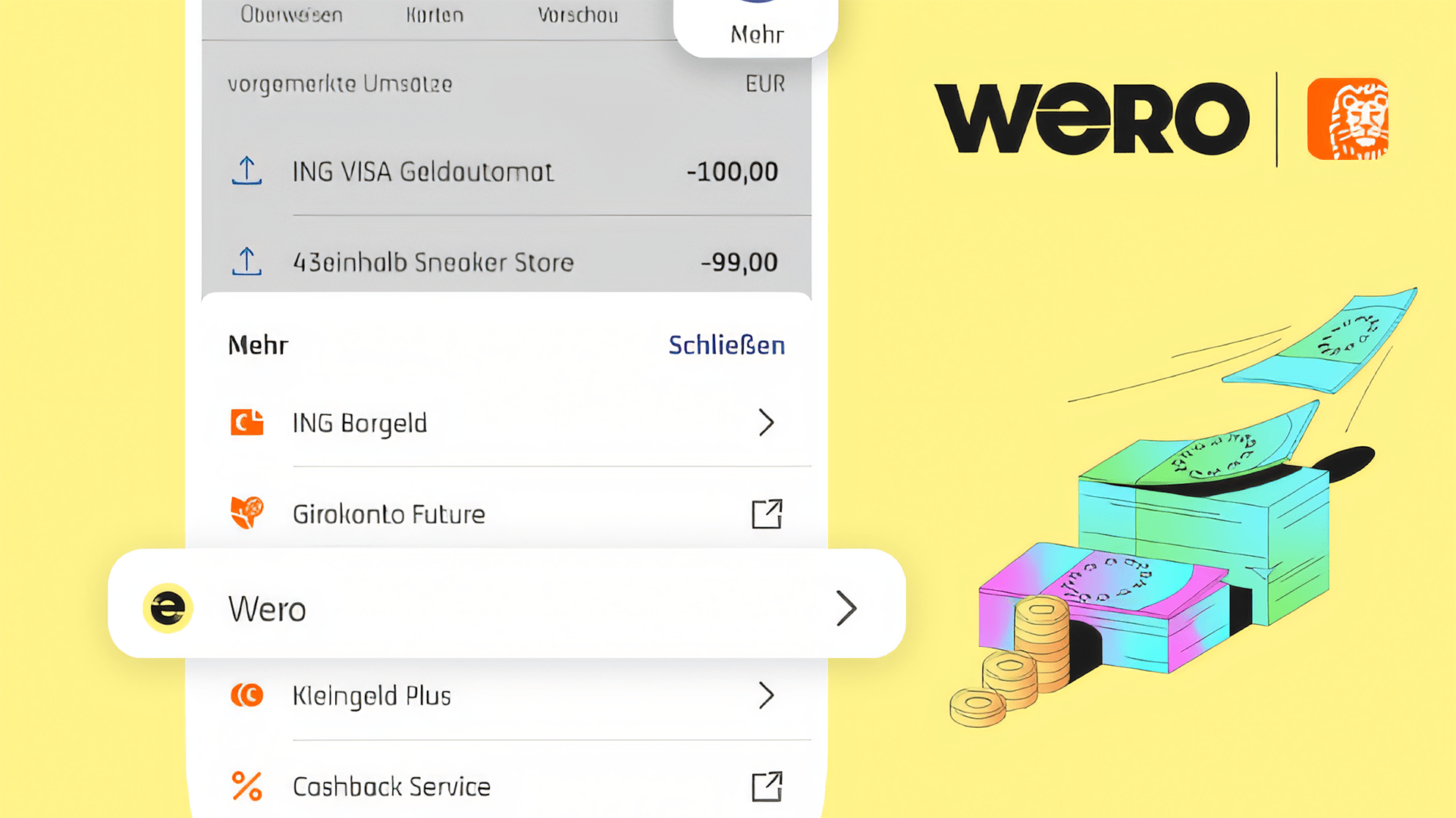 App, Geld, Finanzen, Bank, Banking, Konto, Konten, Zahlungsmittel, Zahlungsmethoden, ING, Wero