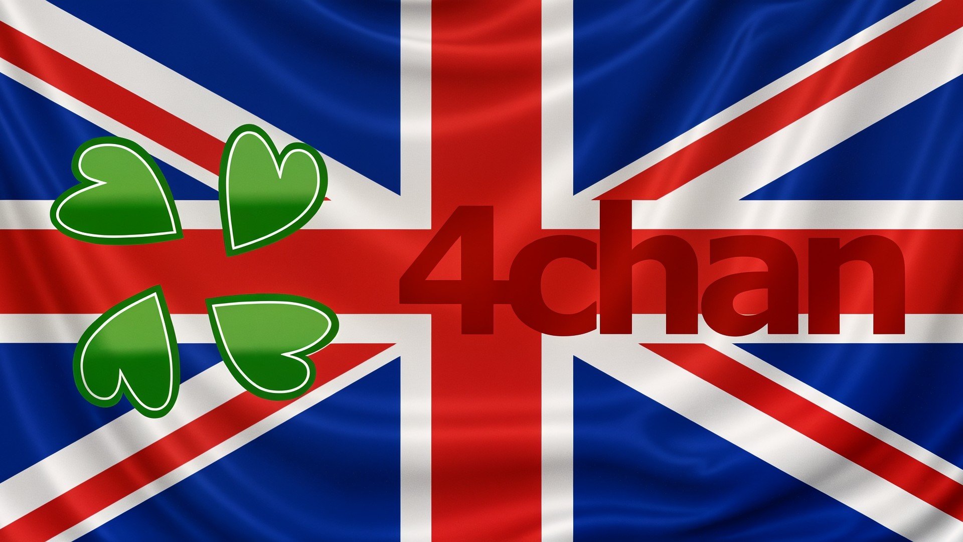 Großbritannien, 4chan, Patriotismus, Nationalflagge, Symbolik, Union Jack, Vereinigtes Königreich, Online-Community, Netzkultur, Digitale Kultur, Imageboards, Internetforum, Britische Flagge, Kleeblätter, Grüne Herzen
