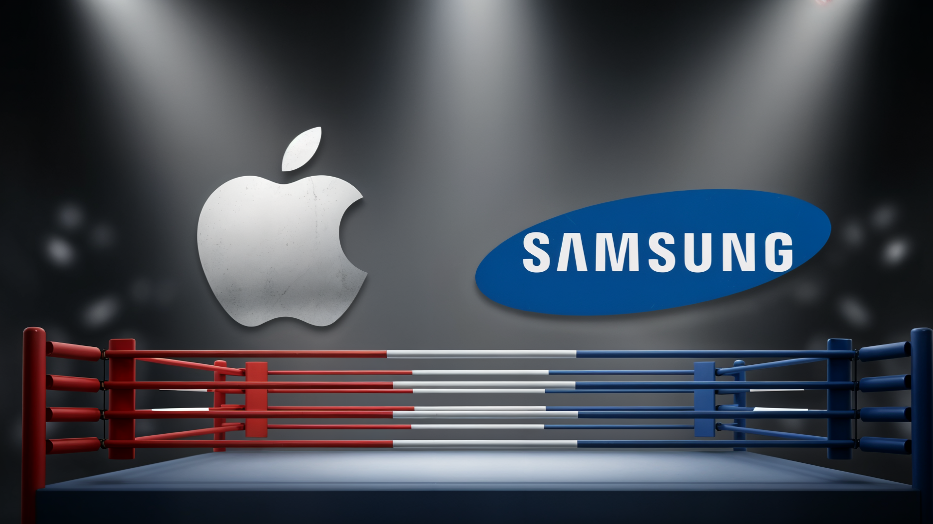 Apple, Samsung, Konkurrenzkampf, Boxen, Rivalität, Boxring
