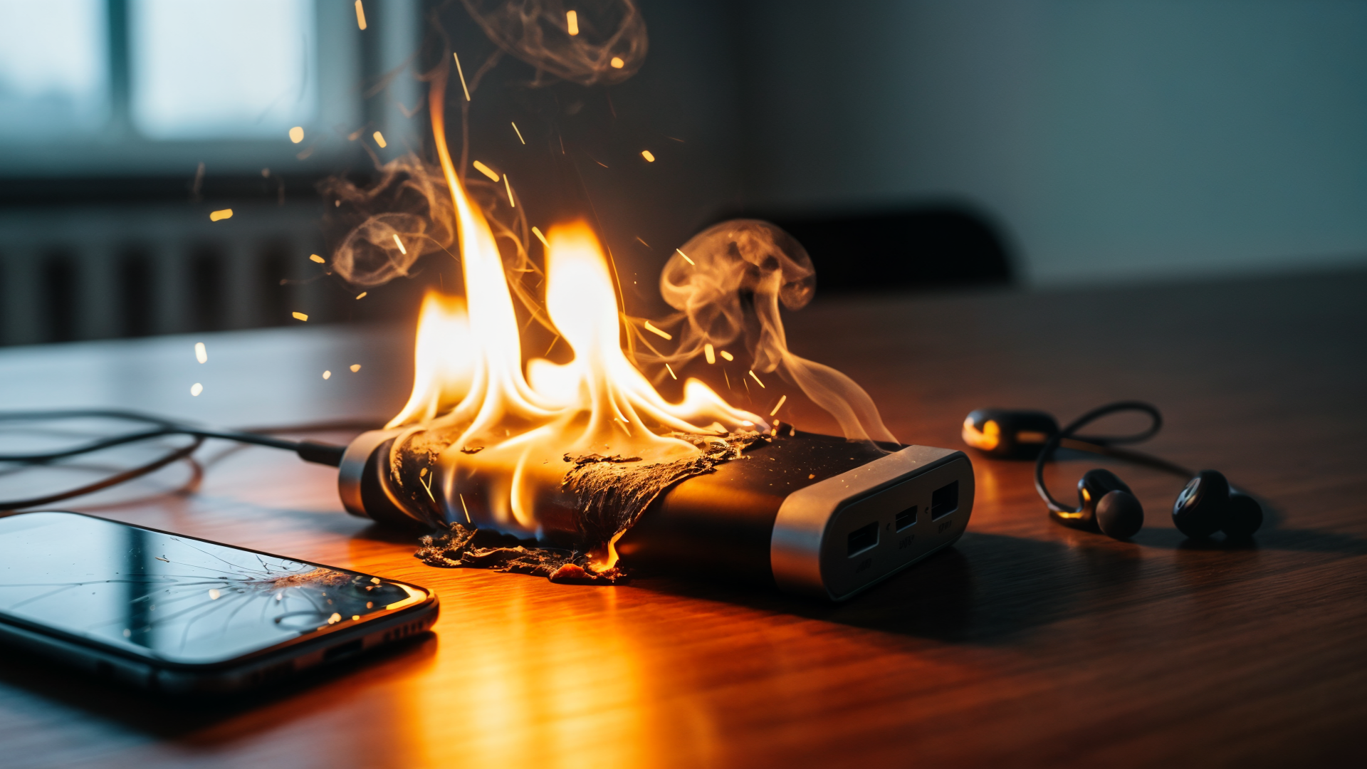 Akku, Batterie, Feuer, Brand, Powerbank