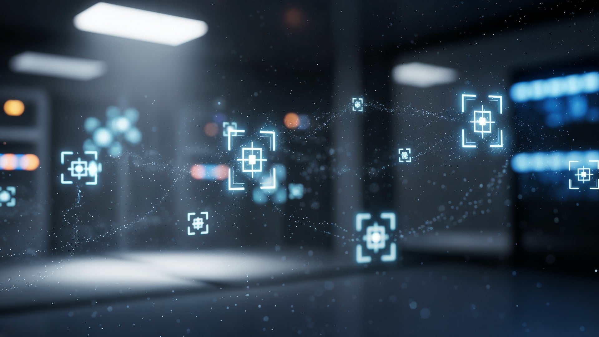 Künstliche Intelligenz, Technologie, Sensor, Digitalisierung, Innovation, Sensoren, Vernetzung, Schnittstelle, Virtuelle Realität, Hologramm, Futuristisch, Datenanalyse, Staub, High-Tech, Visualisierung, Cyberspace, Smart Dust, Datenpunkte