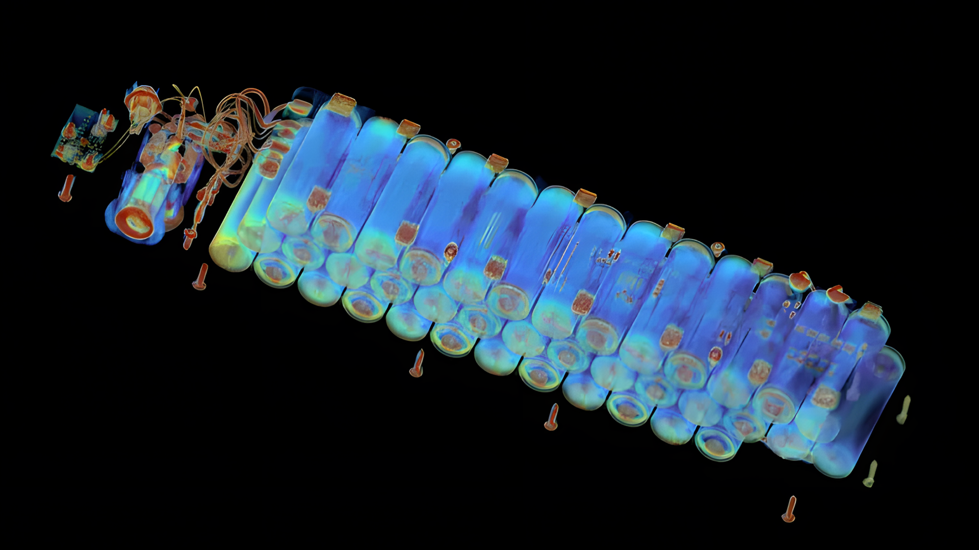 Batterien, Scan, Röntgen, Lumafield